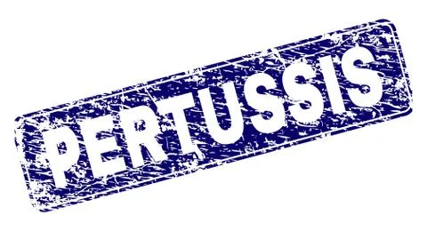 Scratched PERTUSSIS Framed Rounded Rectangle Stamp 스톡 일러스트