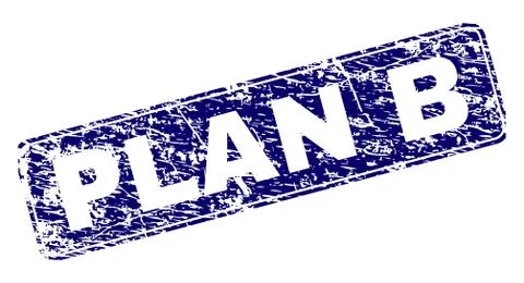 Scratched PLAN B Framed Rounded Rectangle Stamp 스톡 일러스트