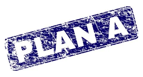 Scratched PLAN A Framed Rounded Rectangle Stamp Stock Illustration