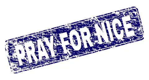 Scratched PRAY FOR NICE Framed Rounded Rectangle Stamp イラスト素材