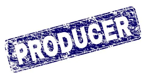 Scratched PRODUCER Framed Rounded Rectangle Stamp 스톡 일러스트