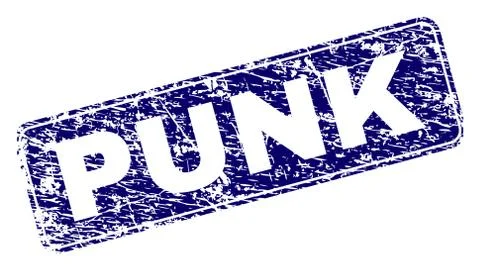 Scratched PUNK Framed Rounded Rectangle Stamp 스톡 일러스트