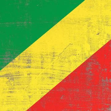 Scratched Republic of Congo flag Stock Illustration