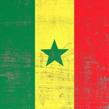 Scratched Senegal flag Stock Illustration
