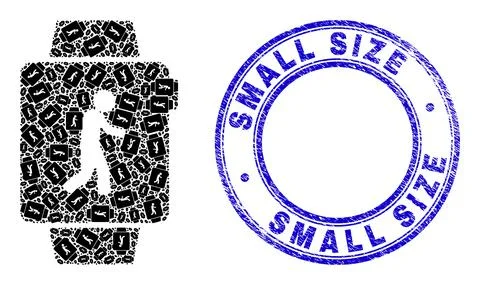Scratched Small Size Stamp and Fitness Watches Recursion Composition of Self Stockillustratie