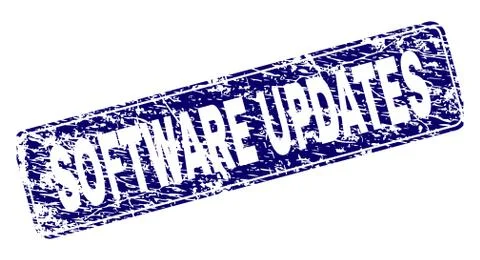 Scratched SOFTWARE UPDATES Framed Rounded Rectangle Stamp イラスト素材