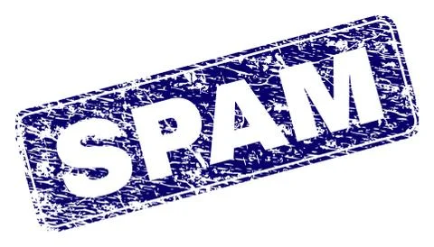 Scratched SPAM Framed Rounded Rectangle Stamp Stock Illustration