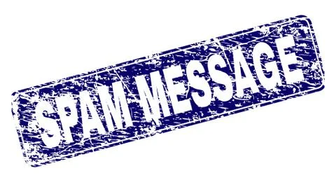 Scratched SPAM MESSAGE Framed Rounded Rectangle Stamp 스톡 일러스트