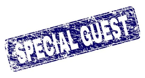 Scratched SPECIAL GUEST Framed Rounded Rectangle Stamp 스톡 일러스트