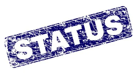 Scratched STATUS Framed Rounded Rectangle Stamp 스톡 일러스트