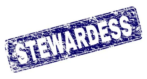 Scratched STEWARDESS Framed Rounded Rectangle Stamp イラスト素材