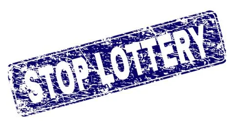 Scratched STOP LOTTERY Framed Rounded Rectangle Stamp 스톡 일러스트