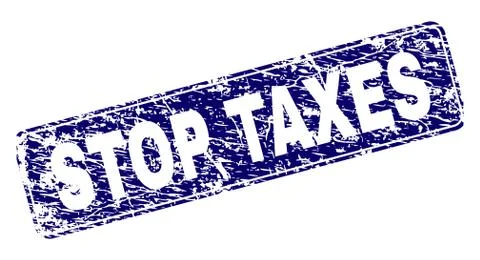 Scratched STOP TAXES Framed Rounded Rectangle Stamp 스톡 일러스트