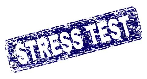 Scratched STRESS TEST Framed Rounded Rectangle Stamp 스톡 일러스트