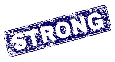 Scratched STRONG Framed Rounded Rectangle Stamp 스톡 일러스트