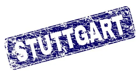 Scratched STUTTGART Framed Rounded Rectangle Stamp 스톡 일러스트