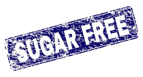 Scratched SUGAR FREE Framed Rounded Rectangle Stamp イラスト素材