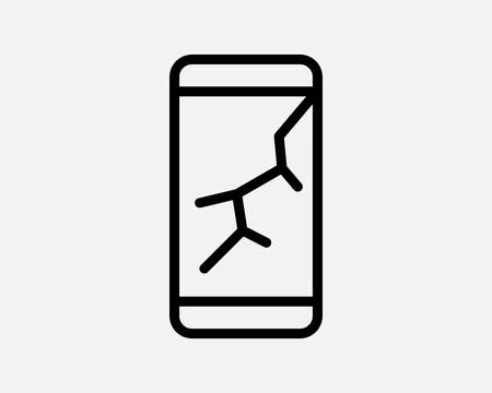 Scratched surface icon. Scratch resistant sign. Broken screen symbol. Stock Illustration