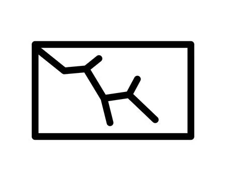 Scratched surface icon. Scratch resistant sign. Broken screen symbol. Stock Illustration
