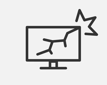 Scratched surface icon. Scratch resistant sign. Broken screen symbol. Stock Illustration