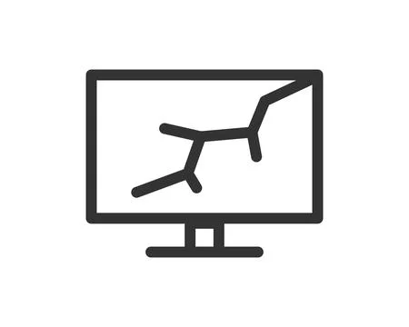 Scratched surface icon. Scratch resistant sign. Broken screen symbol. Stock Illustration