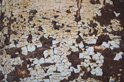 Scratched surface with paint and rust stains. Wide angle view Stock Photos