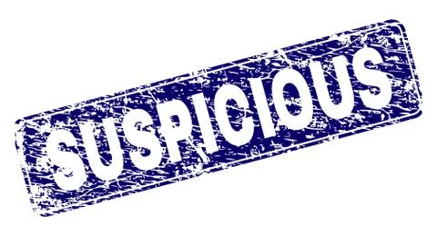 Scratched SUSPICIOUS Framed Rounded Rectangle Stamp 스톡 일러스트