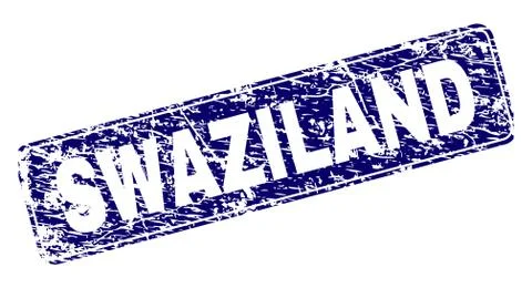 Scratched SWAZILAND Framed Rounded Rectangle Stamp 스톡 일러스트