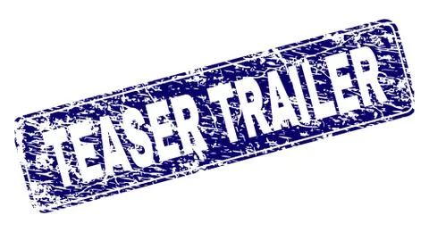 Scratched TEASER TRAILER Framed Rounded Rectangle Stamp イラスト素材