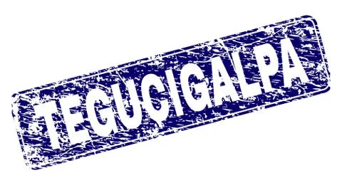 Scratched TEGUCIGALPA Framed Rounded Rectangle Stamp Stock Illustration