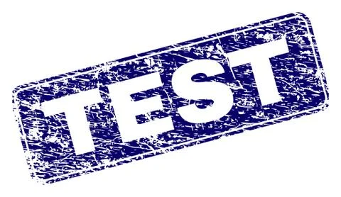 Scratched TEST Framed Rounded Rectangle Stamp Stock Illustration