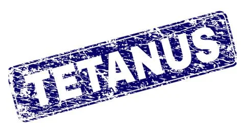 Scratched TETANUS Framed Rounded Rectangle Stamp Stock Illustration