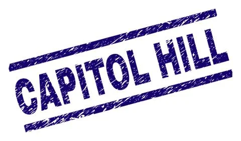 Scratched Textured CAPITOL HILL Stamp Seal Stock Illustration