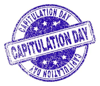 Scratched Textured CAPITULATION DAY Stamp Seal イラスト素材