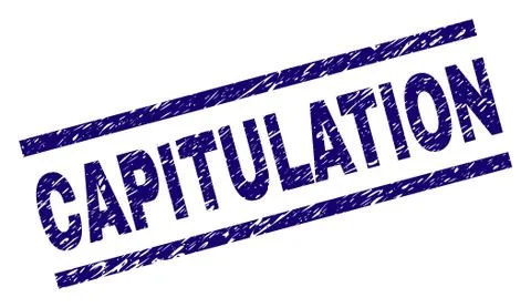 Scratched Textured CAPITULATION Stamp Seal イラスト素材