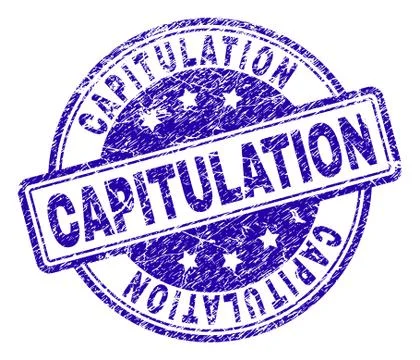 Scratched Textured CAPITULATION Stamp Seal イラスト素材