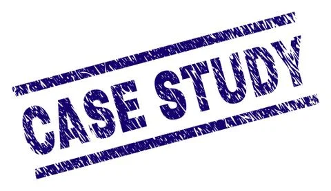Scratched Textured CASE STUDY Stamp Seal Illustrazione stock