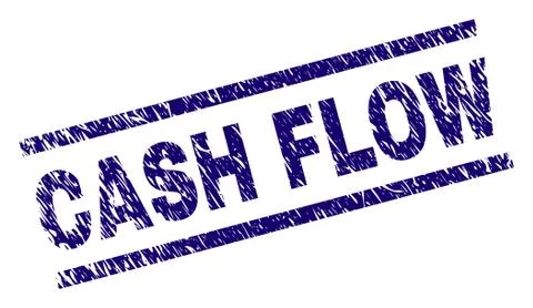 Scratched Textured CASH FLOW Stamp Seal Stock Illustration