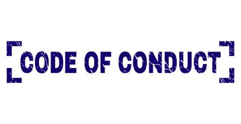 Scratched Textured CODE OF CONDUCT Stamp Seal Inside Corners 스톡 일러스트