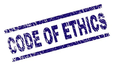 Scratched Textured CODE OF ETHICS Stamp Seal Stock Illustration