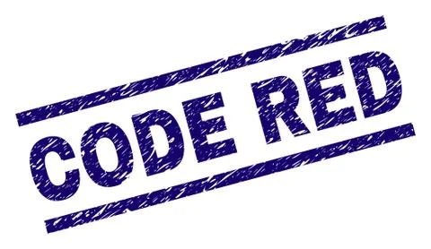Scratched Textured CODE RED Stamp Seal Stock Illustration