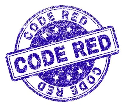 Scratched Textured CODE RED Stamp Seal Illustrazione stock