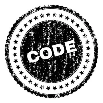 Scratched Textured CODE Stamp Seal Illustrazione stock