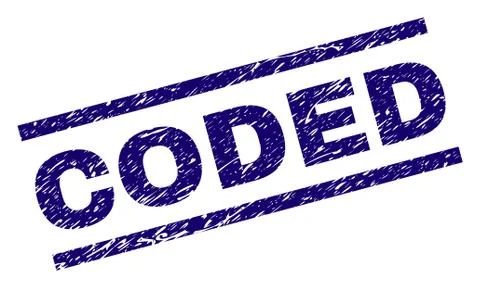 Scratched Textured CODED Stamp Seal Stock Illustration