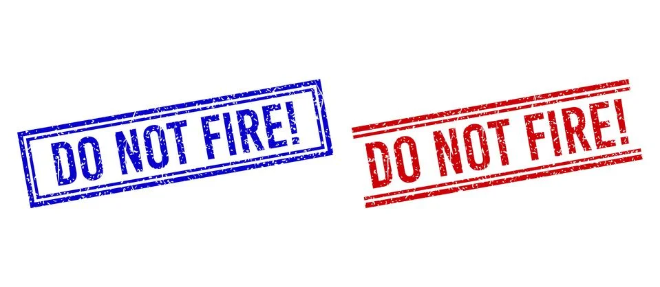 Scratched Textured DO NOT FIRE! Stamps with Double Lines Stock Illustration