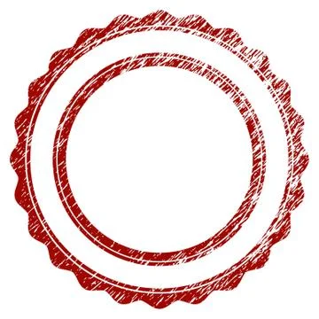 Scratched Textured Double Rosette Circular Frame Stock Illustration
