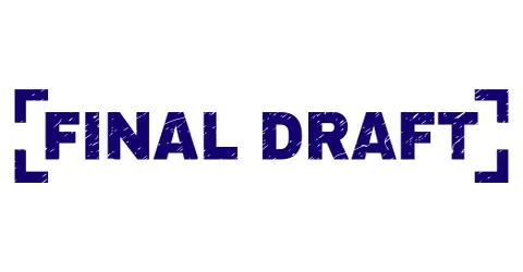 Scratched Textured FINAL DRAFT Stamp Seal Between Corners Stock Illustration