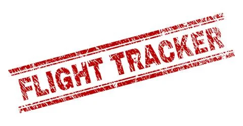 Scratched Textured FLIGHT TRACKER Stamp Seal Stock Illustration
