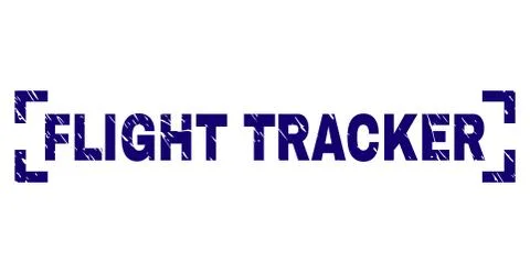 Scratched Textured FLIGHT TRACKER Stamp Seal Inside Corners Stock Illustration