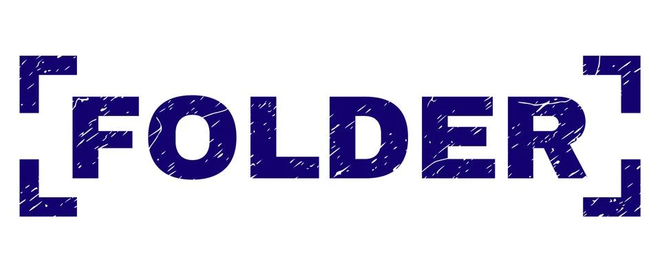 Scratched Textured FOLDER Stamp Seal Between Corners Stock Illustration